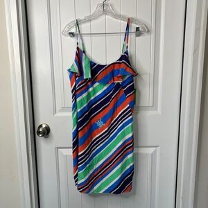 Lilly Pulitzer Laya‎ striped silk nautical compass mini dress medium vacation